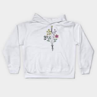 Subtle nonbinary flower bouquet Kids Hoodie